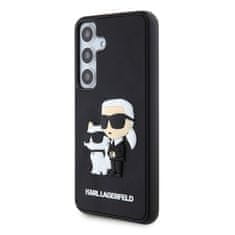 Karl Lagerfeld  3D Rubber Karl and Choupette Zadní Kryt pro Samsung Galaxy S24 Black