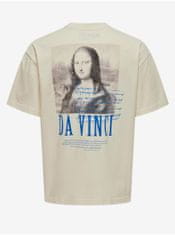 ONLY&SONS Krémové pánské oversize tričko ONLY & SONS Vinci XL