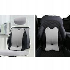 Medi Sleep Šedý ortopedický bederní polštář do auta, kanceláře, křesla, židle, pro řidiče k sezení za zády.