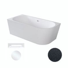 BPS-koupelny Akrylátová volně stojící rohová vana Zoya Glam G 150x75 (170x80) bílá/grafit -WA-170-ZPGG
