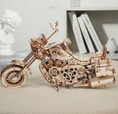 Manboxeo Dřevěný model motorky v retro stylu