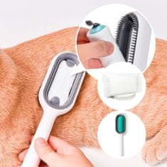Netscroll Kompletní sada pro péči o domácí mazlíčky: 3-v-1 kartáč pro psy a kočky Comby, odstraňovač srsti a univerzální kartáč se silikonovou masážní vložkou + 100 dalších savých utěrek, CombBundle