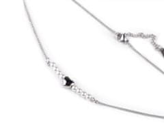 Kraftika 1ks latina náhrdelník z nerezové oceli srdce a perly