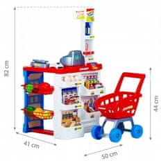 LEBULA Velký stánek supermarketu pro děti s pokladnou, váhou a skenerem