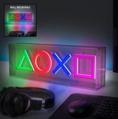CurePink Stolní dekorativní lampa Playstation: Tlačítka (30 x 10 x 5 cm)