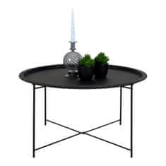 House Nordic Konferenční stolek z oceli, černý Ø 75 cm Bastia