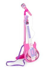 ModernHome Dětská elektrická kytara se stojanem a mikrofonem Deciz růžová