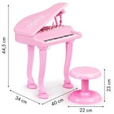 ModernHome Dětské piano s mikrofonem Tinny růžové