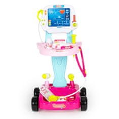 ModernHome Doktorský set s vozíkem Doctor se zvuky a světlem růžový