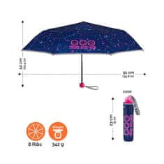 Perletti Cool Kids, Dětský reflexní skládací deštník Smile/růžový, 15640