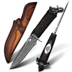 IZMAEL Damaškový lovecký nůž MASTERPIECE Kenji-Černá KP31412
