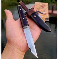 IZMAEL Damaškový outdoorový nůž MASTERPIECE Kuroshi-Hnedá KP31416