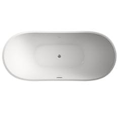 BPS-koupelny Volně stojící akrylátová vana HYD-RIC513D 180x80 bílá, odtokový komplet chrom