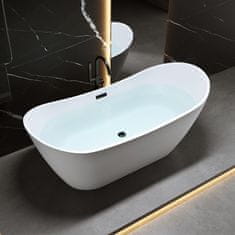 BPS-koupelny Volně stojící akrylátová vana HYD-RIC513D 180x80 bílá, odtokový komplet černý