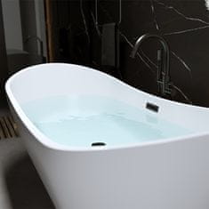 BPS-koupelny Volně stojící akrylátová vana HYD-RIC513D 180x80 bílá, odtokový komplet černý