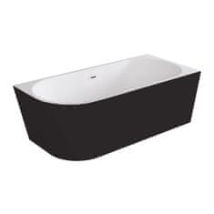 BPS-koupelny Akrylátová volně stojící rohová vana Zoya BW Matt 150x75 (170x80) bílá/čená -WAS-150ZMLC