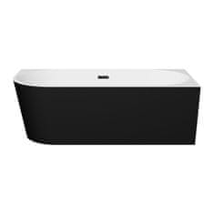 BPS-koupelny Akrylátová volně stojící rohová vana Zoya BW Matt 150x75 (170x80) bílá/čená -WAS-150ZMLG