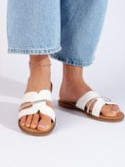 Amiatex Exkluzívní sandály dámské bílé bez podpatku, bílé, 40