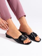Amiatex Luxusní černé nazouváky dámské bez podpatku + Ponožky Gatta Calzino Strech, černé, 38
