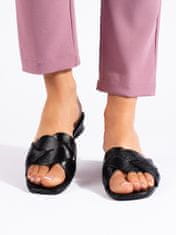 Amiatex Luxusní černé nazouváky dámské bez podpatku + Ponožky Gatta Calzino Strech, černé, 38