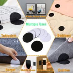 HOME & MARKER® Samolepicí Suchý zip na připevnění různých předmětů a fixace koberců, Protiskluzova podložka (10ks, 6cm) | STEADYRUG