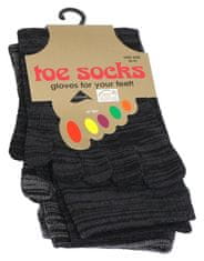 Vincent Creation® Ponožky dámské prstové bavlněné TOE SOCKS - 2 páry, černá/šedá