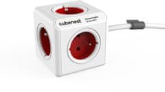 CubeNest PowerCube Extended prodlužovací přívod 1,5 m - 5ti zásuvka, červená