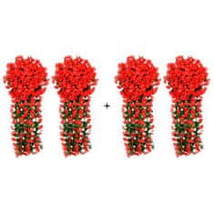 Netscroll 2+2 umělé závěsné květiny, umělé závěsné květy s přirozeným vzhledem pro venkovní nebo vnitřní použití, na terasu, zahradu, balkon, svatby, oslavy, chodbu, 80cm, červená, 4 kusy, HangingFlowers