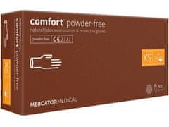 MERCATOR MEDICAL COMFORT POWDER-FREE – Latexové nepudrované rukavice, nesterilní - 100 ks, R-036, XS