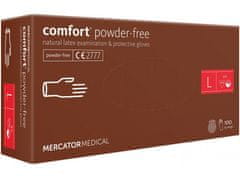 MERCATOR MEDICAL COMFORT POWDER-FREE – Latexové nepudrované rukavice, nesterilní - 100 ks, R-036, L