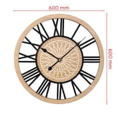 MPM QUALITY Designové kovové hodiny Mandala, světle hnědá