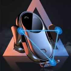 Netscroll Chytrý bezdrátový nabíječ a držák do auta v jednom, držák na telefon a nabíječka do auta s 360° rotací, inteligentní stojan s čidlem pro auto, rychlé bezdrátové nabíjení, automatické připojení,Phonezy