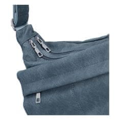 MaxFly Praktická dámská koženková kabelka s dlouhým uchem Bony, modrá
