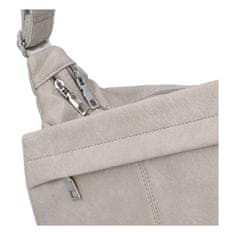 MaxFly Praktická dámská koženková kabelka s dlouhým uchem Bony, šedá