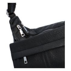 MaxFly Praktická dámská koženková kabelka s dlouhým uchem Bony, černá