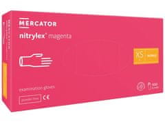 MERCATOR MEDICAL NITRYLEX MAGENTA - Nitrilové rukavice (bez pudru), 100 ks, R-104, XS