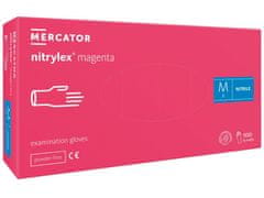 MERCATOR MEDICAL NITRYLEX MAGENTA - Nitrilové rukavice (bez pudru), 100 ks, R-104, M
