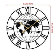MPM QUALITY Designové kovové hodiny Roman World, černá