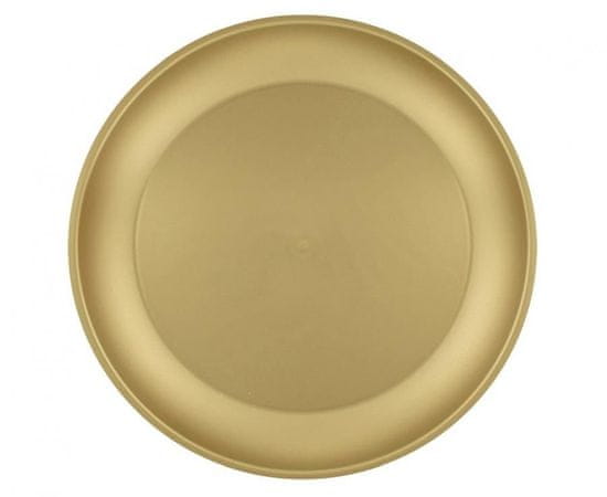 Párty plastový talíř zlatý - Silvestr - 21 cm - 1 ks