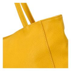 Delami Vera Pelle Luxusní dámská kožená kabelka Jane, žlutá