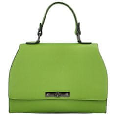Delami Vera Pelle Kožená dámská kufříková kabelka do ruky Byrald, zelená