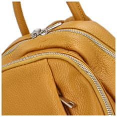 Delami Vera Pelle Luxusní dámský kožený batůžek Orfeo, tmavě žlutá