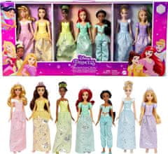Disney Sada 7 panenek Disney Princezny Kolekce šatů Mattel..