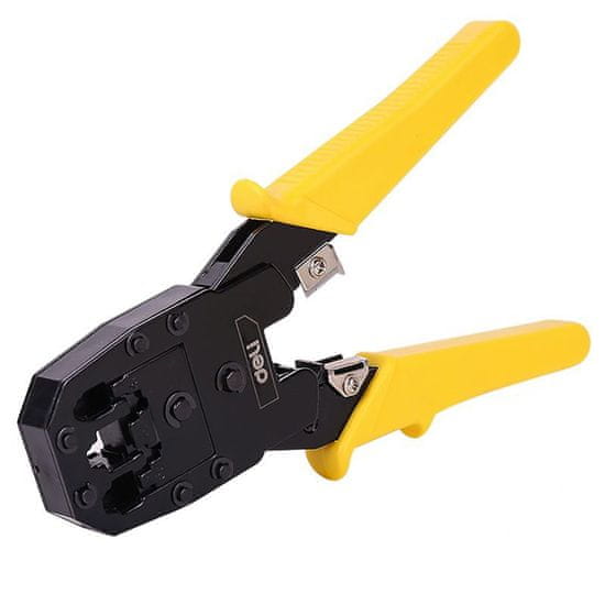 Deli Tools EDL2468 krimpovací kleště RJ45 / RJ14 / RJ12 / RJ9, žluté