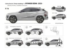 Rider Ochranné boční lišty na dveře, Hyundai Kona II, 2023- ,