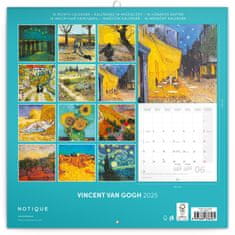 Presco Publishing Poznámkový kalendář Vincent van Gogh 2025, 30 × 30 cm