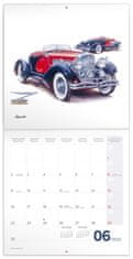 Presco Publishing Poznámkový kalendář Classic Cars – Václav Zapadlík, 2025, 30 × 30 cm