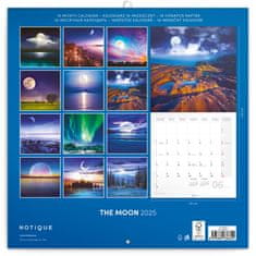 Presco Publishing Poznámkový kalendář Měsíc 2025, 30 × 30 cm