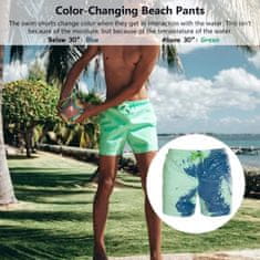 VIVVA® Pánské Plavky, co mění barvu, Koupací Kraťasy, Pánské Kraťasy na plavání | SWITCHOPS (modrá-zelená, M) 