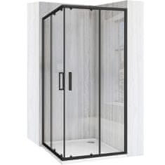 BPS-koupelny Čtvercový sprchový kout REA City 80x80 černý + sprchová vanička Savoy černá
